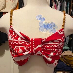 NWT, Women’s Size L SPOON JEANS Red and White Patterned Cropped Top